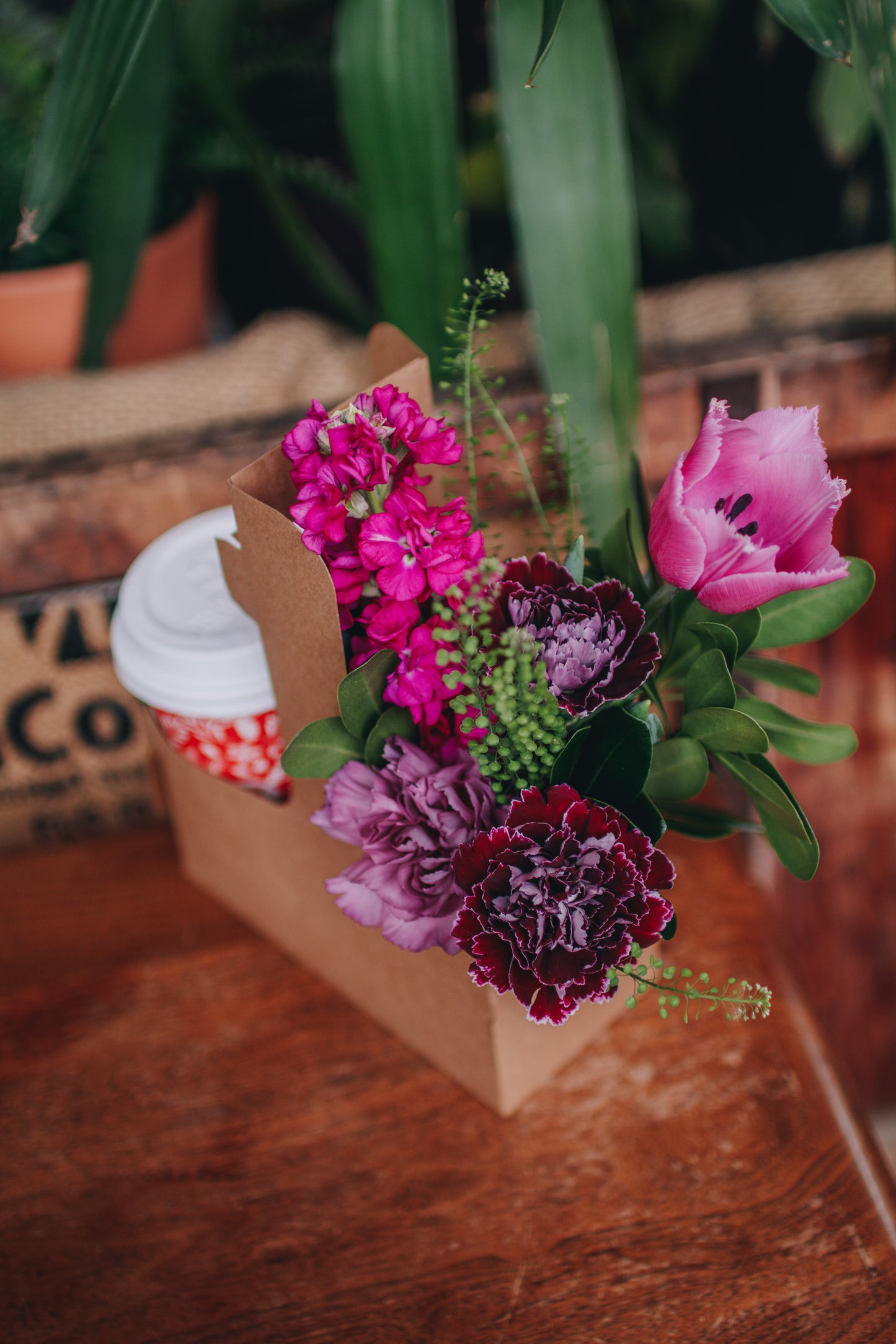 Valentine's Day Coffee + Flowers